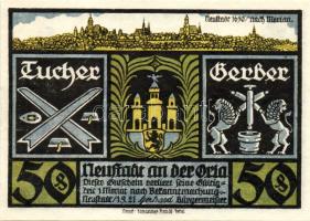 Német Birodalom/Weimari Köztársaság/ Neustadt 1921. 50Pf(6x) 6klf db, teljes sor T:I