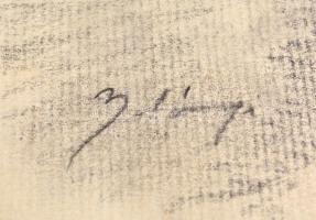 Belányi jelzéssel, 2 db mű: Portrék. ceruza, papír. 50x35 és 51x39 cm