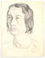Belányi jelzéssel, 2 db mű: Portrék. ceruza, papír. 50x35 és 51x39 cm