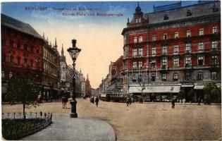 Budapest VIII. Baross tér, Rákóczi út, villamos, Központi szálloda, étterem és kávéház (EK)