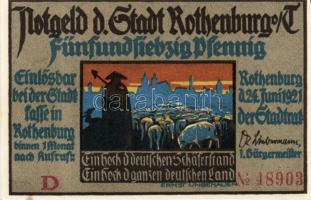 Német Birodalom/Weimari Köztársaság/ Rothenburg 1921. 75Pf(4x) 4klf db, teljes sor T:I