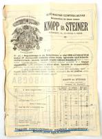 cca 1900 Knoppp és Steiner czímtáblagyár, Felsenfeld Ignác vésőintézet képes reklám nyomtatvány
