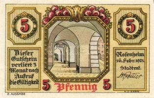 Német Birodalom/Weimari Köztársaság/ Rosenheim 1921. 5Pf + 10Pf + 25Pf(2x) + 50Pf(2x) 6klf db, telje...