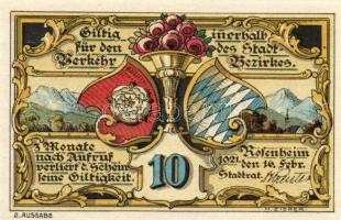 Német Birodalom/Weimari Köztársaság/ Rosenheim 1921. 5Pf + 10Pf + 25Pf(2x) + 50Pf(2x) 6klf db, telje...