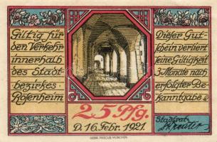 Német Birodalom/Weimari Köztársaság/ Rosenheim 1921. 5Pf + 10Pf + 25Pf(2x) + 50Pf(2x) 6klf db, telje...