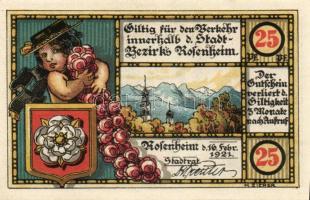 Német Birodalom/Weimari Köztársaság/ Rosenheim 1921. 5Pf + 10Pf + 25Pf(2x) + 50Pf(2x) 6klf db, telje...