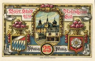 Német Birodalom/Weimari Köztársaság/ Rosenheim 1921. 5Pf + 10Pf + 25Pf(2x) + 50Pf(2x) 6klf db, telje...