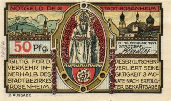 Német Birodalom/Weimari Köztársaság/ Rosenheim 1921. 5Pf + 10Pf + 25Pf(2x) + 50Pf(2x) 6klf db, telje...