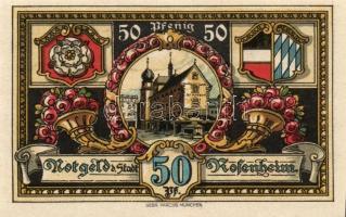 Német Birodalom/Weimari Köztársaság/ Rosenheim 1921. 5Pf + 10Pf + 25Pf(2x) + 50Pf(2x) 6klf db, telje...