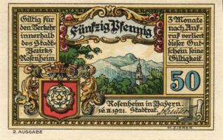 Német Birodalom/Weimari Köztársaság/ Rosenheim 1921. 5Pf + 10Pf + 25Pf(2x) + 50Pf(2x) 6klf db, telje...