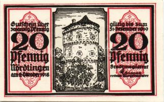 Német Birodalom/Weimari Köztársaság/ Nördlingen 1918. 20Pf(5x) 5klf db, teljes sor T:I