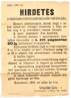 1901 A vakok kolozsvári orsz. intézetébe felvételi hirdetmény 31x42 cm
