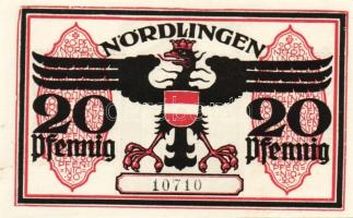 Német Birodalom/Weimari Köztársaság/ Nördlingen 1918. 20Pf(5x) 5klf db, teljes sor T:I