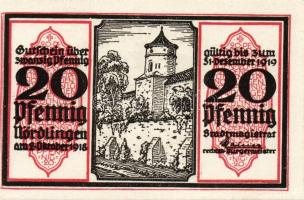 Német Birodalom/Weimari Köztársaság/ Nördlingen 1918. 20Pf(5x) 5klf db, teljes sor T:I