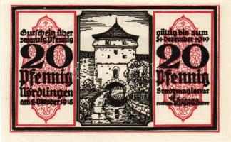 Német Birodalom/Weimari Köztársaság/ Nördlingen 1918. 20Pf(5x) 5klf db, teljes sor T:I