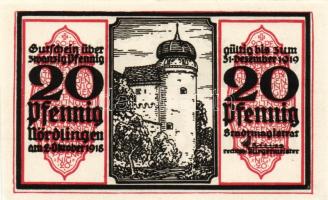 Német Birodalom/Weimari Köztársaság/ Nördlingen 1918. 20Pf(5x) 5klf db, teljes sor T:I