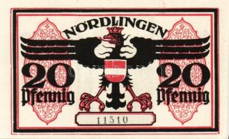 Német Birodalom/Weimari Köztársaság/ Nördlingen 1918. 20Pf(5x) 5klf db, teljes sor T:I