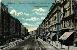 Budapest VII. Erzsébet és Teréz körút az Andrássy útig, Royal kávéház, villamosok