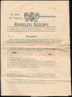 1911 Rendeleti közlöny a M. Kir. Honvédség számára.