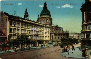 1913 Budapest VI. Váci körút (Bajcsy-Zsilinszky út), Bazilika, villamos, Schimmelpfeng W. Tudakozóda