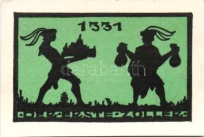 Német Birodalom/Weimari Köztársaság/ Ansbach 1921. 25Pf(7x) + 75Pf(7x) összesen 14klf db, teljes sor...