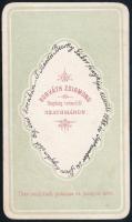 1868 Szántói Becsky Gábor, keményhátú fotó Horváth Zsigmond szatmári műterméből, 10,5×6 cm