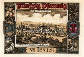 Német Birodalom/Weimari Köztársaság/ Butzbach 1921. 25Pf + 50Pf(7x) összesen 8klf db, teljes sor T:I