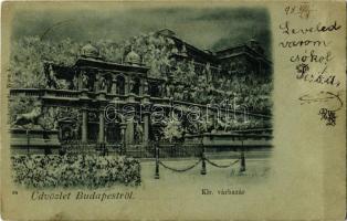 1898 Budapest I. Királyi várbazár télen.D. Halberstadt (fa)