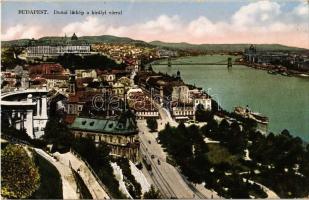1923 Budapest I. Dunai látkép a királyi várral, Szent Gellért szobor