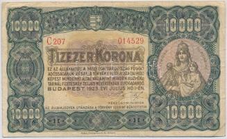 1923. 10.000K Magyar Pénzjegynyomda Rt. Budapest T:III