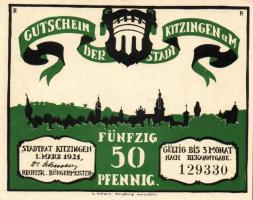 Német Birodalom/Weimari Köztársaság/ Kitzingen 1921. 50Pf(6x) 6klf db, teljes sor T:I,I-