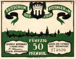 Német Birodalom/Weimari Köztársaság/ Kitzingen 1921. 50Pf(6x) 6klf db, teljes sor T:I,I-