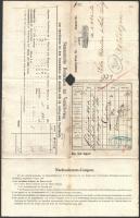 1868 DDSG fuvarlevél a Stein gőzös hajó hajópecsétjével