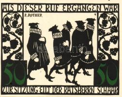 Német Birodalom/Weimari Köztársaság/ Kitzingen 1921. 50Pf(6x) 6klf db, teljes sor T:I