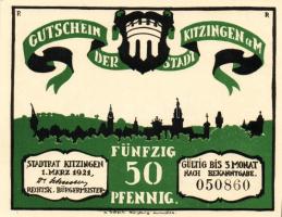 Német Birodalom/Weimari Köztársaság/ Kitzingen 1921. 50Pf(6x) 6klf db, teljes sor T:I