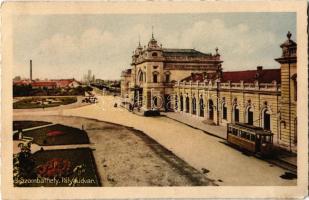 1932 Szombathely, pályaudvar, vasútállomás, villamos (Rb)