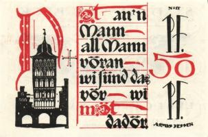 Német Birodalom/Weimari Köztársaság/ Rübeck 1921. 50Pf(5x) 5klf db, teljes sor T:I