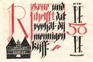 Német Birodalom/Weimari Köztársaság/ Rübeck 1921. 50Pf(5x) 5klf db, teljes sor T:I