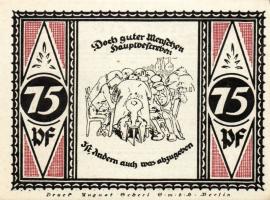 Német Birodalom/Weimari Köztársaság/ Stolzenau 1921. 50Pf(5x) + 75Pf(2x) 7klf db, teljes sor T:I