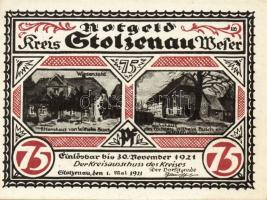 Német Birodalom/Weimari Köztársaság/ Stolzenau 1921. 50Pf(5x) + 75Pf(2x) 7klf db, teljes sor T:I