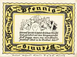 Német Birodalom/Weimari Köztársaság/ Stolzenau 1921. 50Pf(5x) + 75Pf(2x) 7klf db, teljes sor T:I