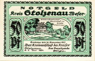 Német Birodalom/Weimari Köztársaság/ Stolzenau 1921. 50Pf(5x) + 75Pf(2x) 7klf db, teljes sor T:I