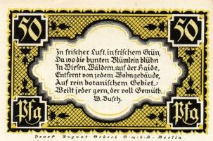 Német Birodalom/Weimari Köztársaság/ Stolzenau 1921. 50Pf(5x) + 75Pf(2x) 7klf db, teljes sor T:I