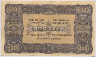 1923. 5000K nyomdahely jelölés nélkül "40 FILLÉR NEGYVEN FILLÉR" felülbélyegzéssel T:III- ...