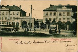 1900 Miskolc, Rudolf laktanya, villamos (EK)