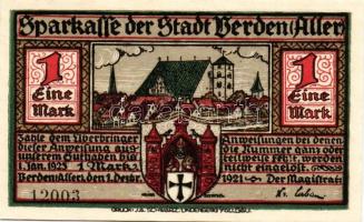 Német Birodalom/Weimari Köztársaság/ Verden 1921. 25Pf + 50Pf + 75Pf 3klf db, teljes sor T:I