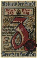 Német Birodalom/Weimari Köztársaság/ Preetz 1921. 50Pf(6x) 6klf db, teljes sor T:I