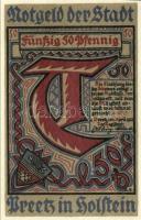 Német Birodalom/Weimari Köztársaság/ Preetz 1921. 50Pf(6x) 6klf db, teljes sor T:I