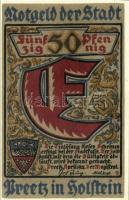 Német Birodalom/Weimari Köztársaság/ Preetz 1921. 50Pf(6x) 6klf db, teljes sor T:I