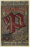 Német Birodalom/Weimari Köztársaság/ Preetz 1921. 50Pf(6x) 6klf db, teljes sor T:I